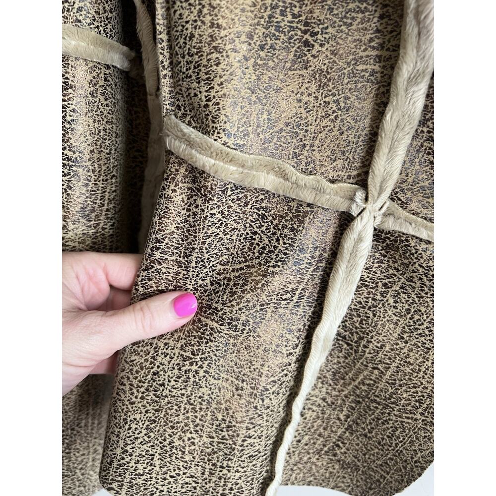 ALLEN B. BY ALLEN SCHWARTZ VTG Y2K Faux Fur Suede Penny Lane Patchwork Jacket M - Picture 5 of 15
